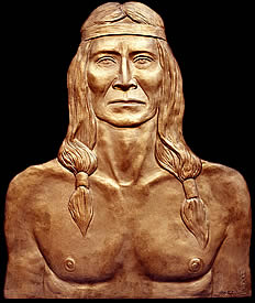 Tongva Bronze Relief